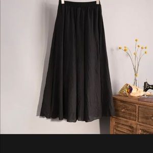 COPY - Womens Cotton Linen Pleated Maxi Long Lady Beach Boho Skirt Vintage Casu…